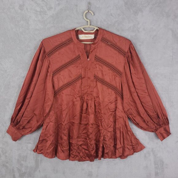 Jen’s Pirate Booty Stevie Top Tunic Sz M Cottagecore Long Balloon Sleeve Peasant - Picture 1 of 11